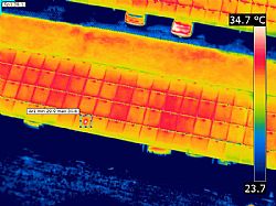 Imagen termográfica aérea captada desde zeppelín de helio